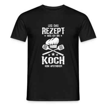 La recette des jambes : le chef cuisine des cadeaux - T-shirt homme - noir - Devant - AI Model Male 178 light (178cm)