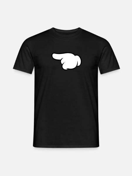 Comic Hand Pointing (Left) - Men's T-Shirt - black