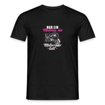 Motorcycle Woman Superbiker Gift · Girl - Men's T-Shirt - black - Front - AI Model Male 178 light (178cm)