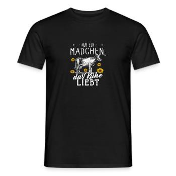 Vaches vaches vaches ferme cadeau · Fille - T-shirt homme - noir - Devant - AI Model Male 178 light (178cm)
