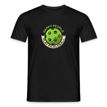 Happy People Play Pickleball - Männer T-Shirt - Schwarz - Vorne - AI Model Male 178 light (178cm)