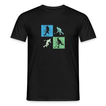 Floorball Floorball Game Motif Floorball Player - Men's T-Shirt - black - Front - AI Model Male 178 light (178cm)