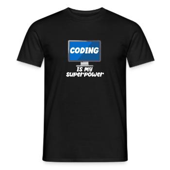 Coding Is My Superpower - Männer T-Shirt - Schwarz - Vorne - AI Model Male 178 light (178cm)