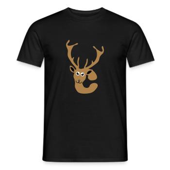 cerf lettre c animaux - T-shirt homme - noir - Devant - AI Model Male 178 light (178cm)