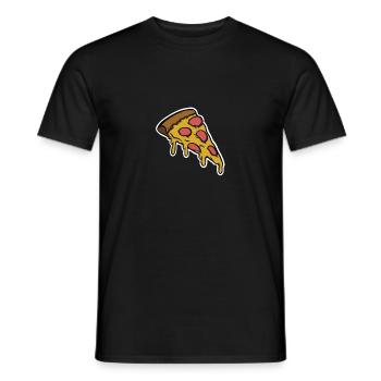 Pizza slice illustration food fast food - Men's T-Shirt - black - Front - AI Model Male 178 light (178cm)