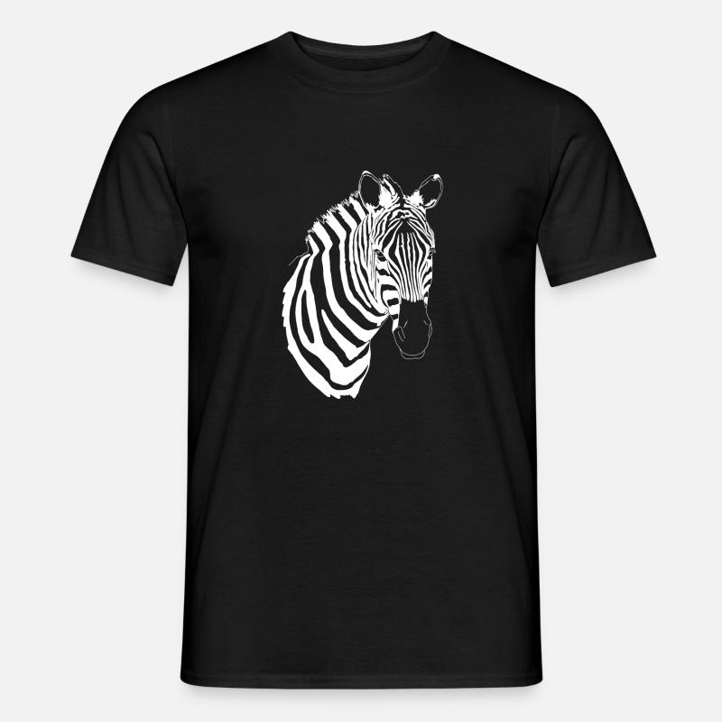 Zebra weiß - Männer T-Shirt - Schwarz
