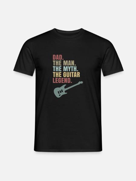 Dad The Man The Myth The Guitar Legend Papa Vater - Männer T-Shirt - Schwarz