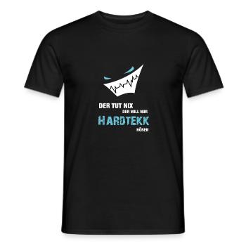 Der Will nur Hardtekk hören - Männer T-Shirt - Schwarz - Vorne - AI Model Male 178 light (178cm)
