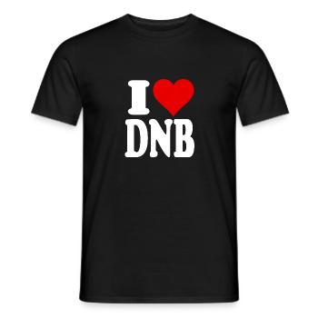 I LOVE DNB - Männer T-Shirt - Schwarz - Vorne - AI Model Male 178 light (178cm)