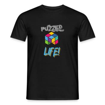 Puzzle ist mein Leben - Männer T-Shirt - Schwarz - Vorne - AI Model Male 178 light (178cm)