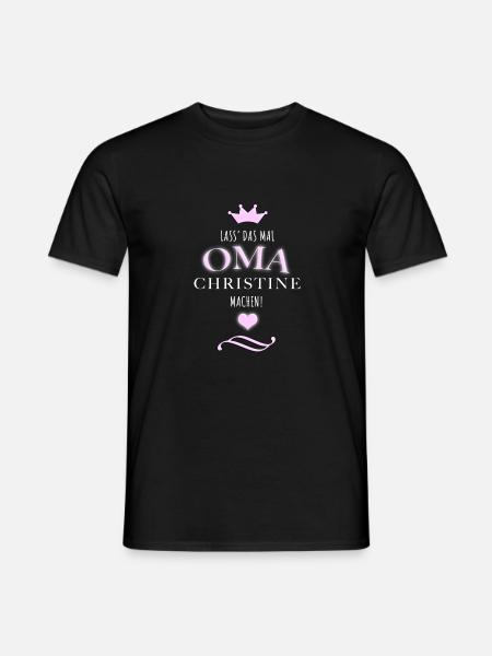 Oma Christine - Männer T-Shirt - Schwarz