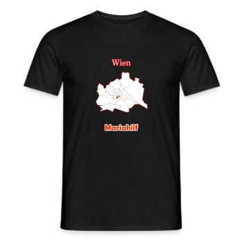 Bezirke Mariahilf Karte mit Wien Stadtkarte - Männer T-Shirt - Schwarz - Vorne - AI Model Male 178 light (178cm)