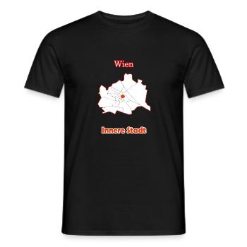 Bezirke Innere Stadt Karte mit Wien Stadtkarte - Männer T-Shirt - Schwarz - Vorne - AI Model Male 178 light (178cm)