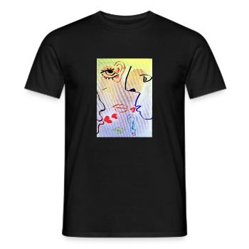 FCA264AA 328C 421E AE06 5C37C4B7005B - Männer T-Shirt - Schwarz - Vorne - AI Model Male 178 light (178cm)