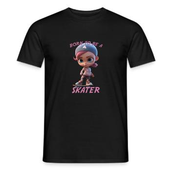 Born To Be A Skater (Girl) - Men's T-Shirt - black - Front - AI Model Male 178 light (178cm)