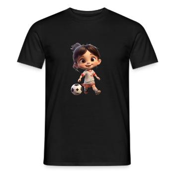 Female Footballer Girl - Men's T-Shirt - black - Front - AI Model Male 178 light (178cm)