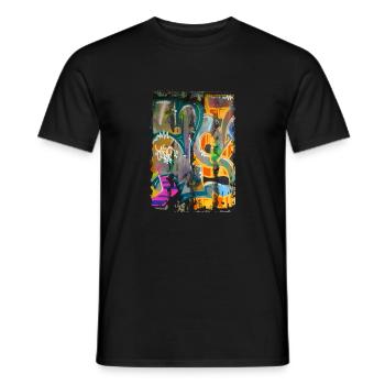 Graffiti style Splash hip hop colors painter color - Men's T-Shirt - black - Front - AI Model Male 178 light (178cm)