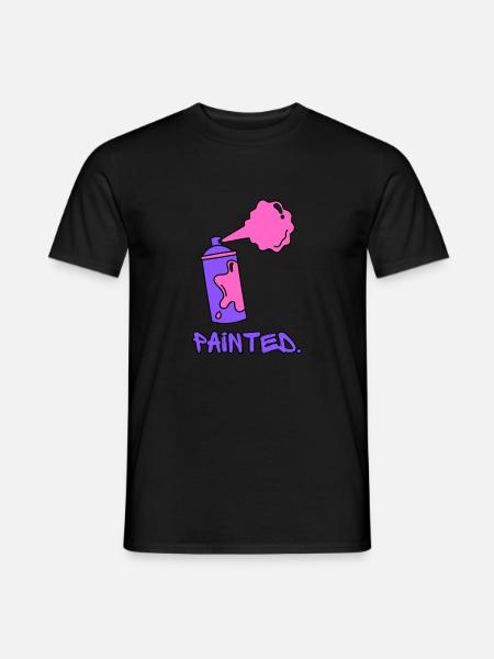 Peint - Violet/Rose - T-shirt homme - noir