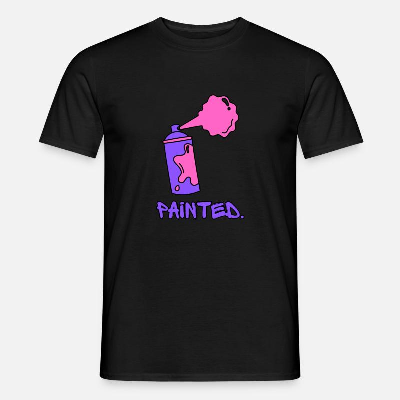 Painted - Lila/Pink - Männer T-Shirt - Schwarz