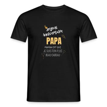 Joyeux anniversaire Papa - T-shirt homme - noir - Devant - AI Model Male 178 light (178cm)