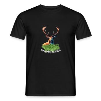 Weidmannsheil - Jäger, Förster Motiv - Männer T-Shirt - Schwarz - Vorne - AI Model Male 178 light (178cm)