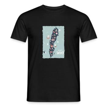 Schweden Schweden norden skandinavien wikinger lagom swe - Männer T-Shirt - Schwarz - Vorne - AI Model Male 178 light (178cm)