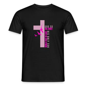 God So Loved the World: 3V16 - Men's T-Shirt - black - Front - AI Model Male 178 light (178cm)