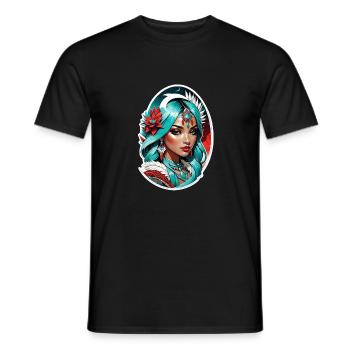Indische Prinzessin - Aztek - Männer T-Shirt - Schwarz - Vorne - AI Model Male 178 light (178cm)