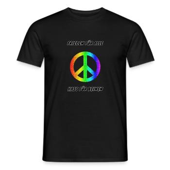Demo Peace for All Hate for No 3 Anti AFD - Men's T-Shirt - black - Front - AI Model Male 178 light (178cm)