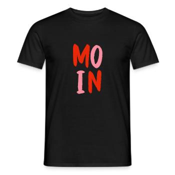 Moin rosa rot - Männer T-Shirt - Schwarz - Vorne - AI Model Male 178 light (178cm)