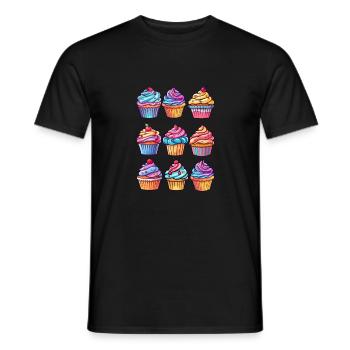 Cupcake - T-shirt homme - noir - Devant - AI Model Male 178 light (178cm)