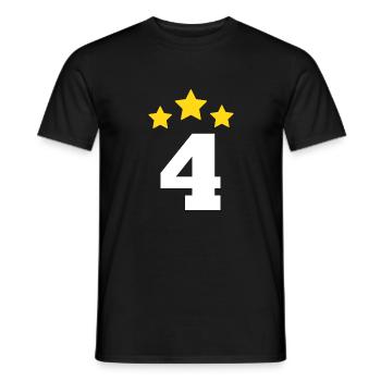 4 Jahre Stern - Geschenk zum 4. Jahrestag - Männer T-Shirt - Schwarz - Vorne - AI Model Male 178 light (178cm)