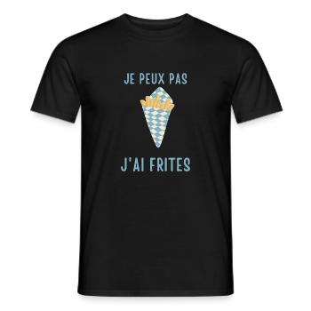 je peux pas j ai Frites - T-shirt homme - noir - Devant - AI Model Male 178 light (178cm)