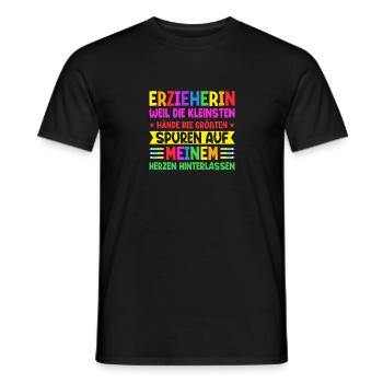 Erzieher Abschiedsgeschenk Kindergarten Herzen - Männer T-Shirt - Schwarz - Vorne - AI Model Male 178 light (178cm)