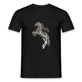 Fleurs de cerisier de cheval - T-shirt homme - noir - Devant - AI Model Male 178 light (178cm)