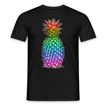 Pineapple in Rainbow Colors / LGBTQ, Gay Pride CSD - Men's T-Shirt - black - Front - AI Model Male 178 light (178cm)