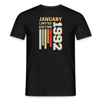 January 1992 - January 1992 Birthday Gift - Men's T-Shirt - black - Front - AI Model Male 178 light (178cm)