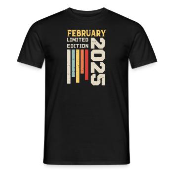 Februar 2025 - Februar 2025 Geburtstagsgeschenk - Männer T-Shirt - Schwarz - Vorne - AI Model Male 178 light (178cm)