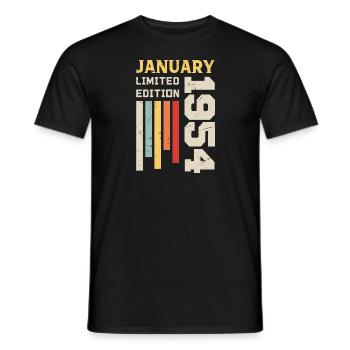 January 1954 - January 1954 Birthday Gift - Men's T-Shirt - black - Front - AI Model Male 178 light (178cm)