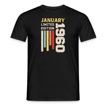 January 1960 - January 1960 Birthday Gift - Men's T-Shirt - black - Front - AI Model Male 178 light (178cm)