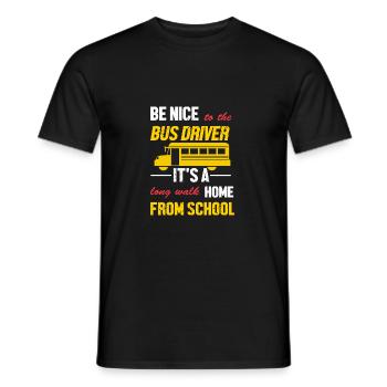Chauffeur d’autobus scolaire Autobus scolaire - T-shirt homme - noir - Devant - AI Model Male 178 light (178cm)
