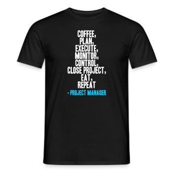 Projektmanager - Wiederholen - Männer T-Shirt - Schwarz - Vorne - AI Model Male 178 light (178cm)