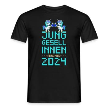 Unicorn Hen Party 2024 Party - Men's T-Shirt - black - Front - AI Model Male 178 light (178cm)
