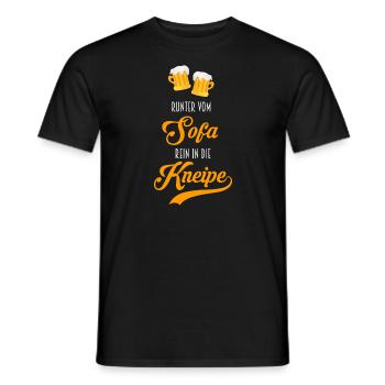 Descendre du canapé et aller au pub de la bière - T-shirt homme - noir - Devant - AI Model Male 178 light (178cm)
