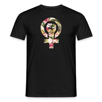 Poing féministe - égalité-Frauenrecht - T-shirt homme - noir - Devant - AI Model Male 178 light (178cm)