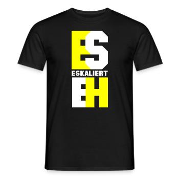 Es eskaliert eh - Männer T-Shirt - Schwarz - Vorne - AI Model Male 178 light (178cm)