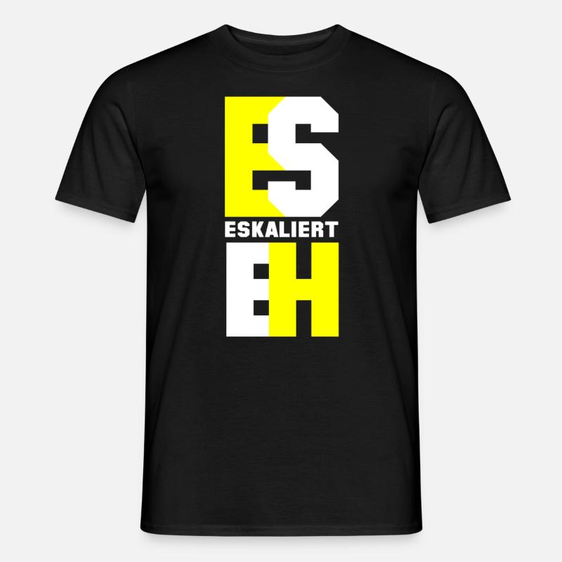 Es eskaliert eh - Männer T-Shirt - Schwarz