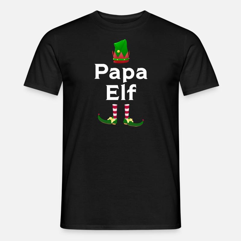 Papa Elf Papas Geschenk - Männer T-Shirt - Schwarz