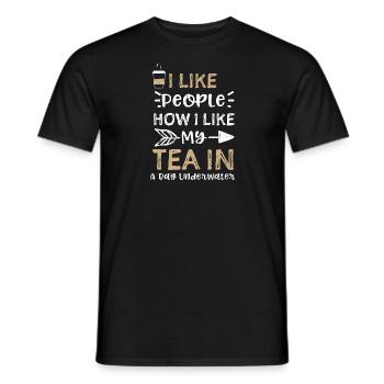 Ik hou van mensen zoals ik mijn thee lekker vind... - Heren T-shirt - zwart - Voor - AI Model Male 178 light (178cm)