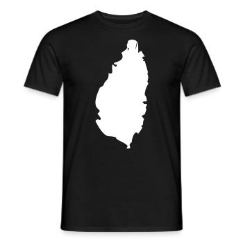 Saint Lucia map flag - Men's T-Shirt - black - Front - AI Model Male 178 light (178cm)